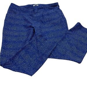 Adidas bright blue spotted golf ankle pull on pants size large